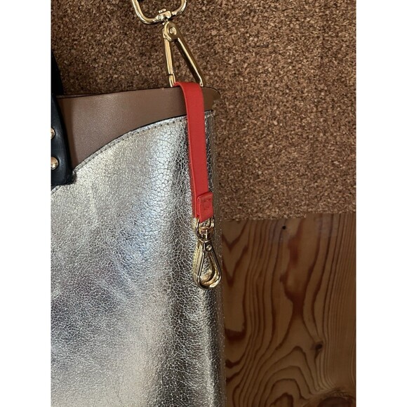 Orla Kiely Tote Bag in Leather and Metallic Brown  Women Tote NWT Anthropologie - Picture 6 of 11